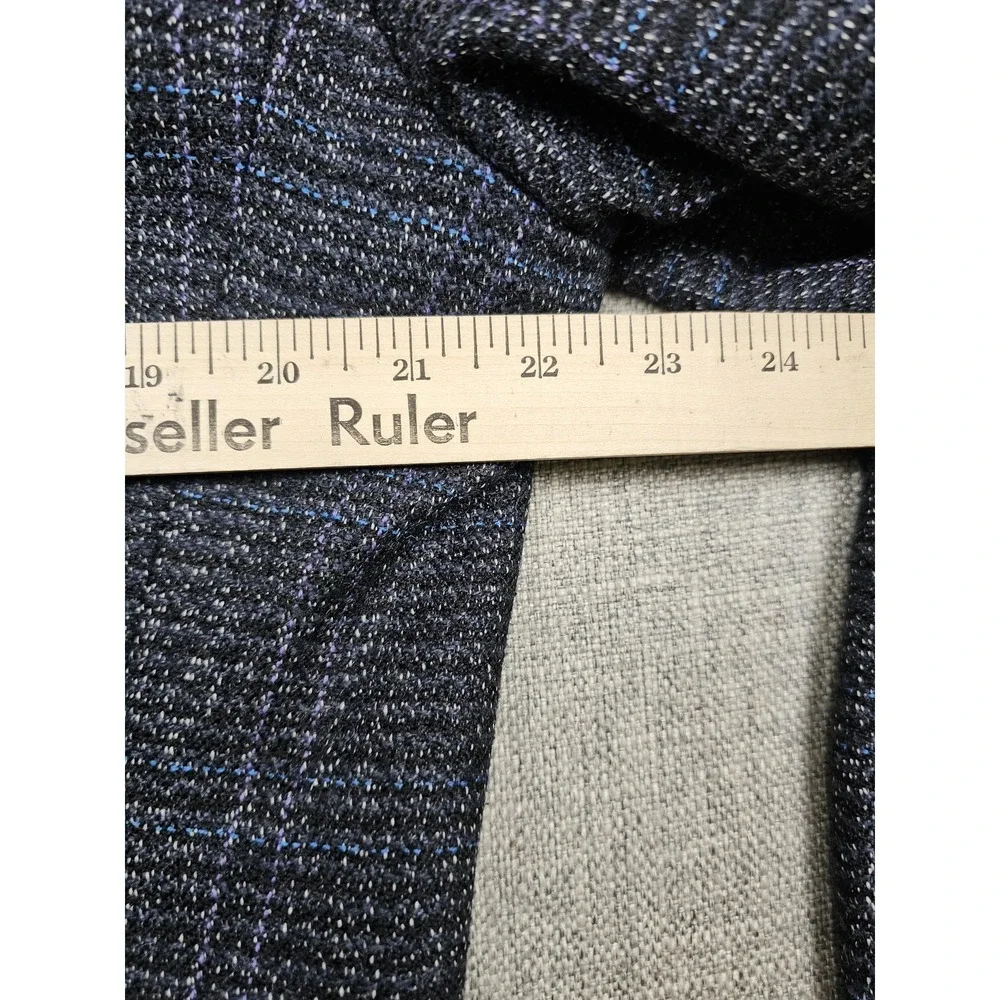 VINTAGE Christian Dior Sport Coat Mens 44 Blue Wool Tweed Plaid Blazer Jacket
